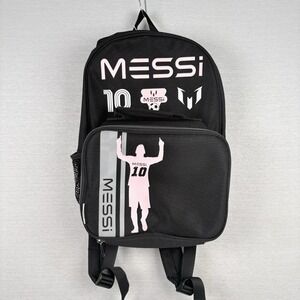 Messi Kids 16" Backpack with Lunch Box Black & Pink NEW